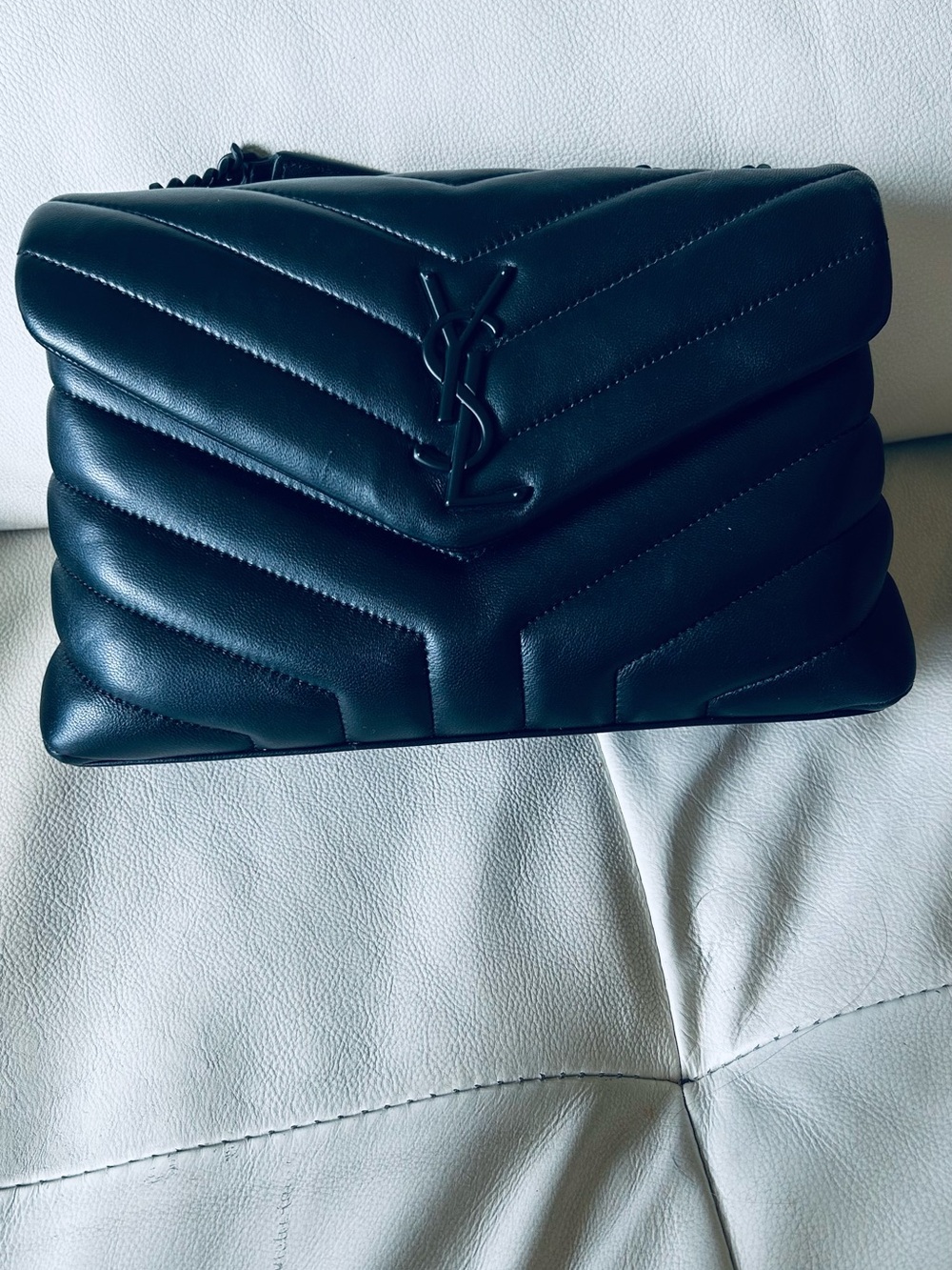 Designer-Inspired Black Quilted Shoulder Bag with Logo Accent